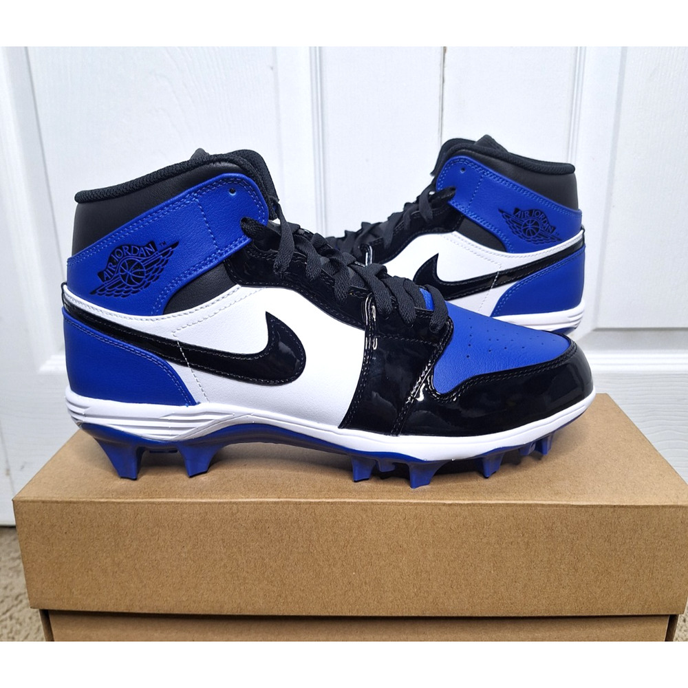 Air Jordan 1 Mid TD Game Royal Patent Football Cleats FJ6805-401 size 11 No Box